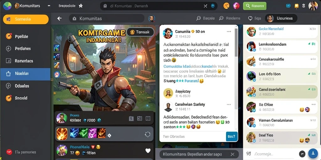 Screenshot memperlihatkan fitur sosial dan interaksi antar pemain.